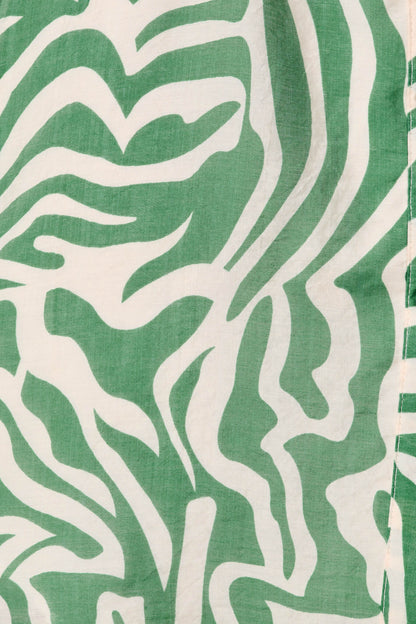 Holly Shirt Dress Green and White