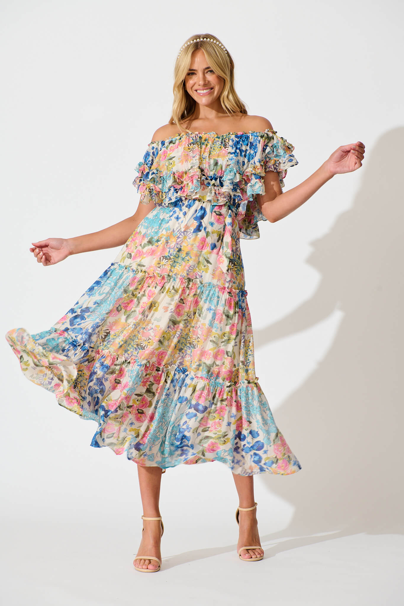 Franc Midi Dress In Vintage Floral Print