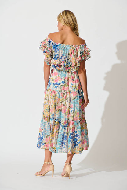 Franc Midi Dress In Vintage Floral Print