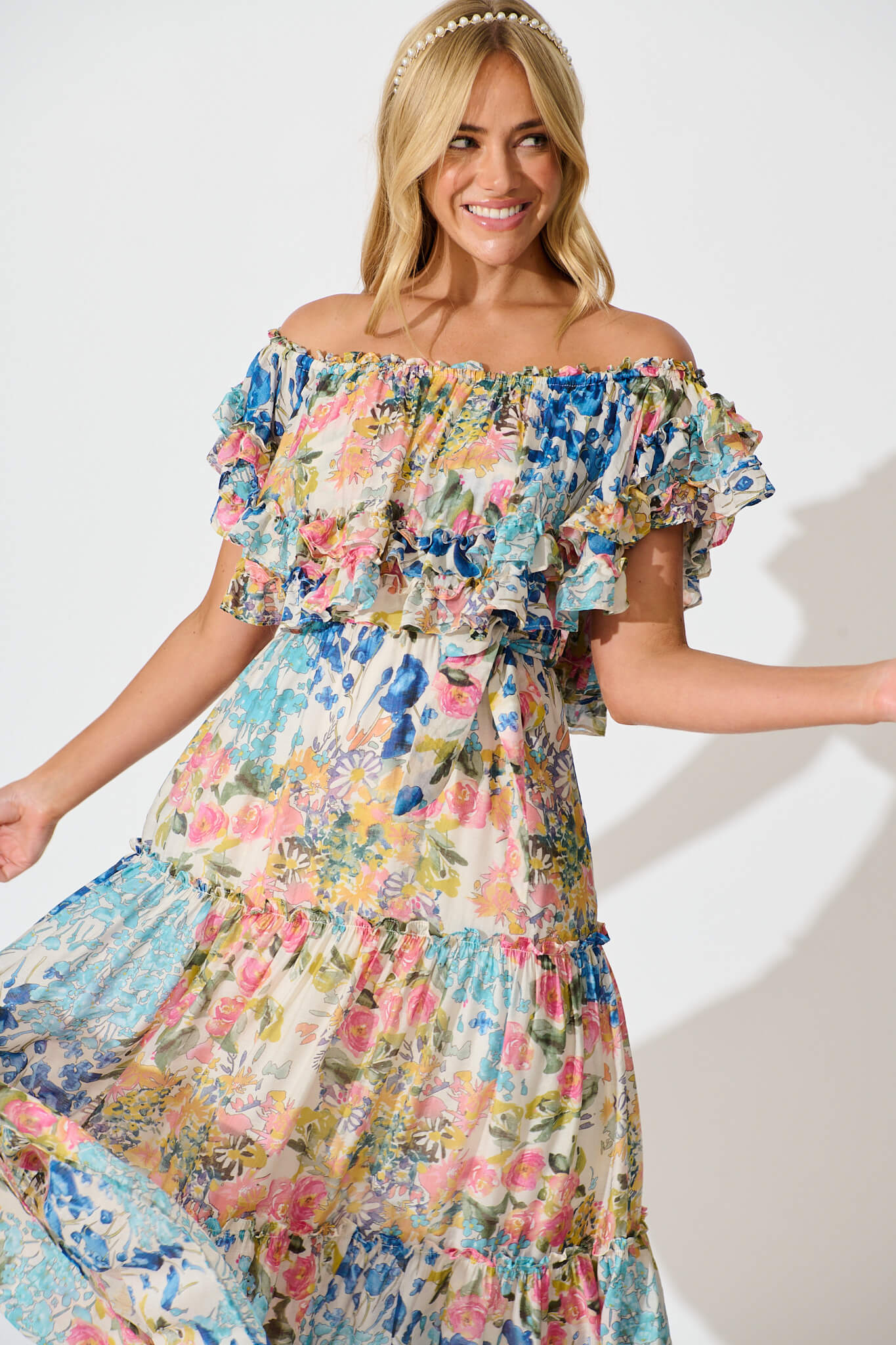 Franc Midi Dress In Vintage Floral Print