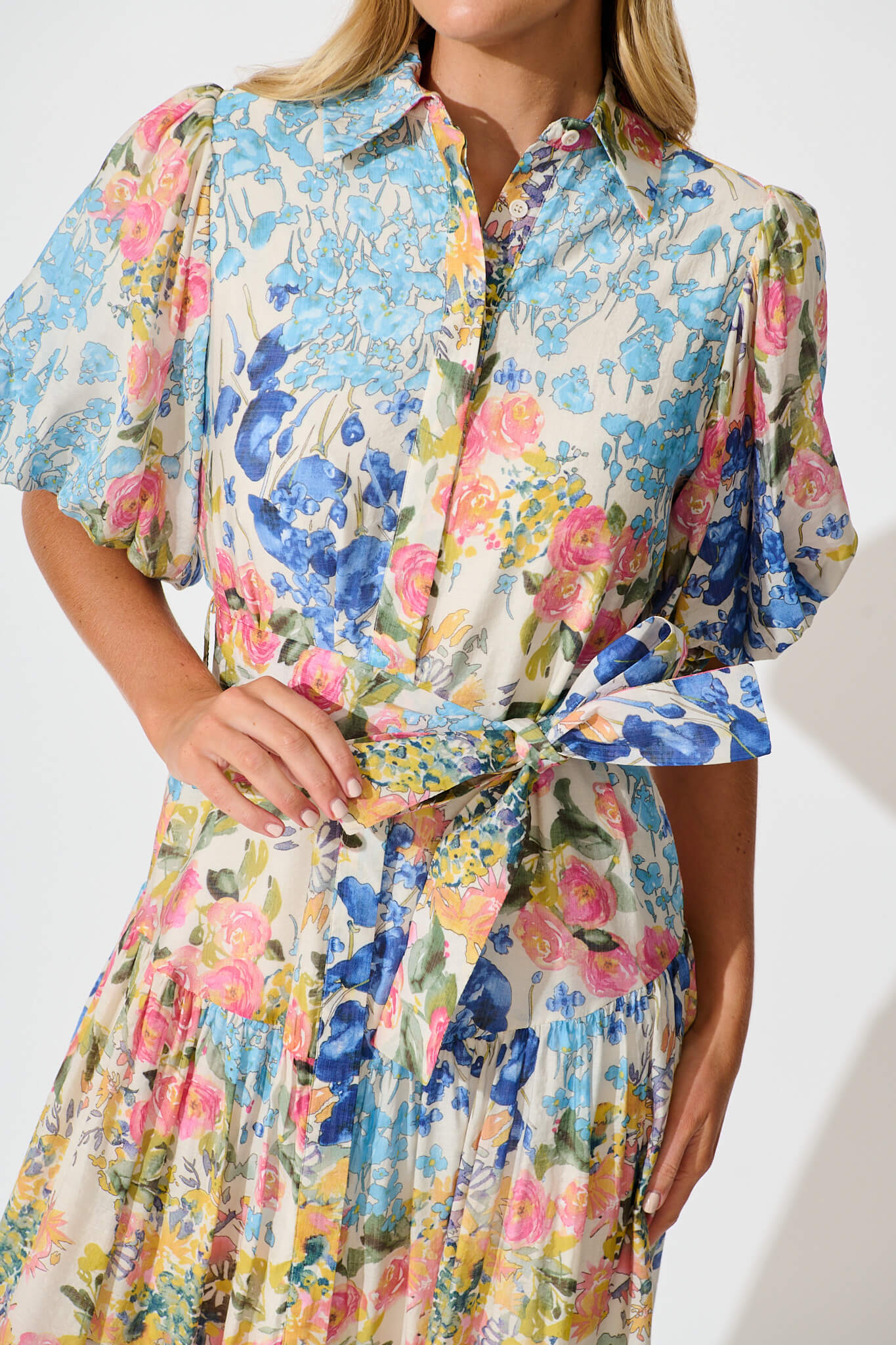 Rosina Maxi Shirt Dress in Vintage Floral Print