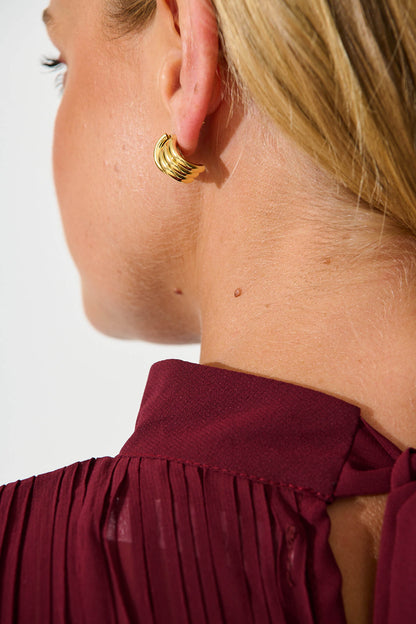 Jocelyn Coil Stud Earrings in Gold