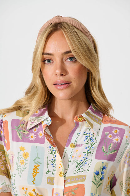 Nadia Knot Textured Headband In Light Brown