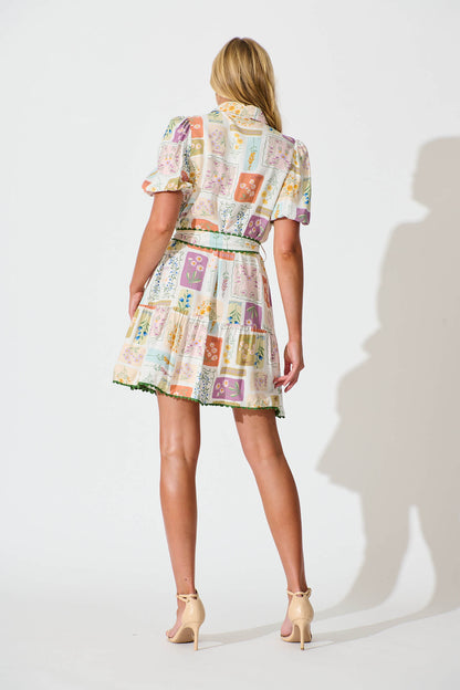 Fairytales Shirt Dress In Daisy Patchwork Print
