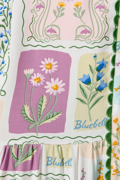 Fairytales Shirt Dress In Daisy Patchwork Print