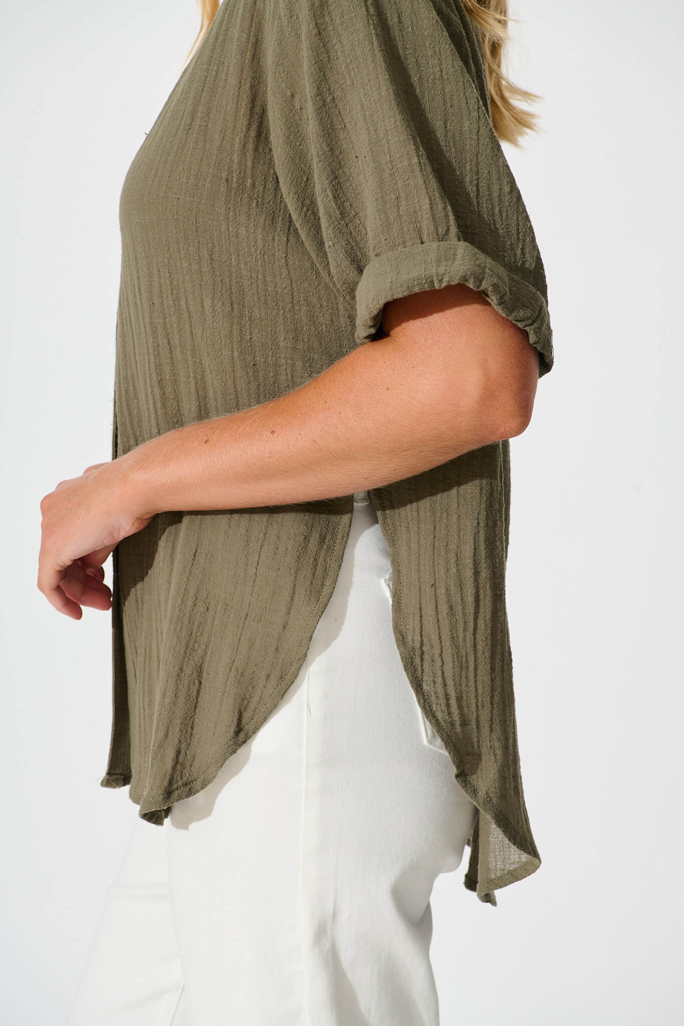 Campbell Shirt in Khaki Cotton