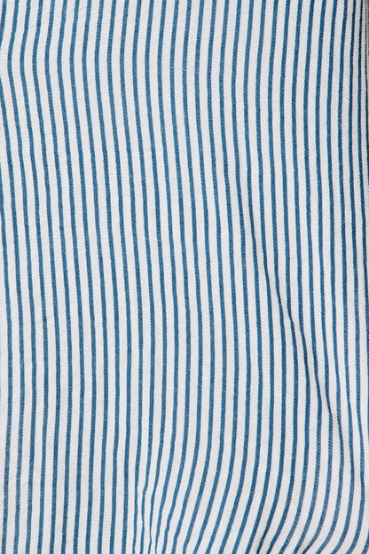 Harper Shirt in Blue and White Stripe Cotton Blend
