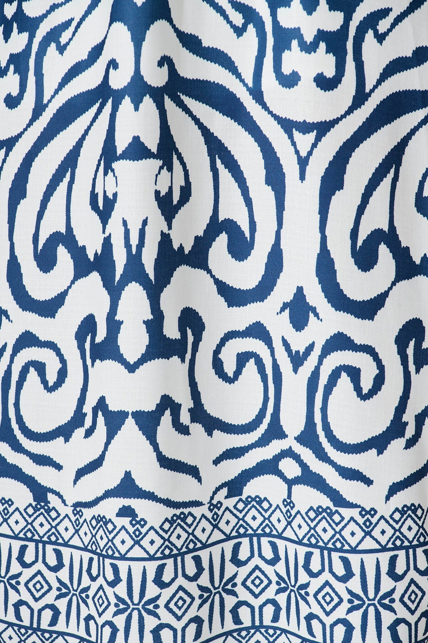 Selina Maxi Dress in White with Navy Linen Blend