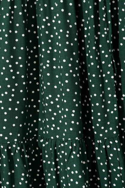 Violet Maxi Dress In Emerald With White Spot