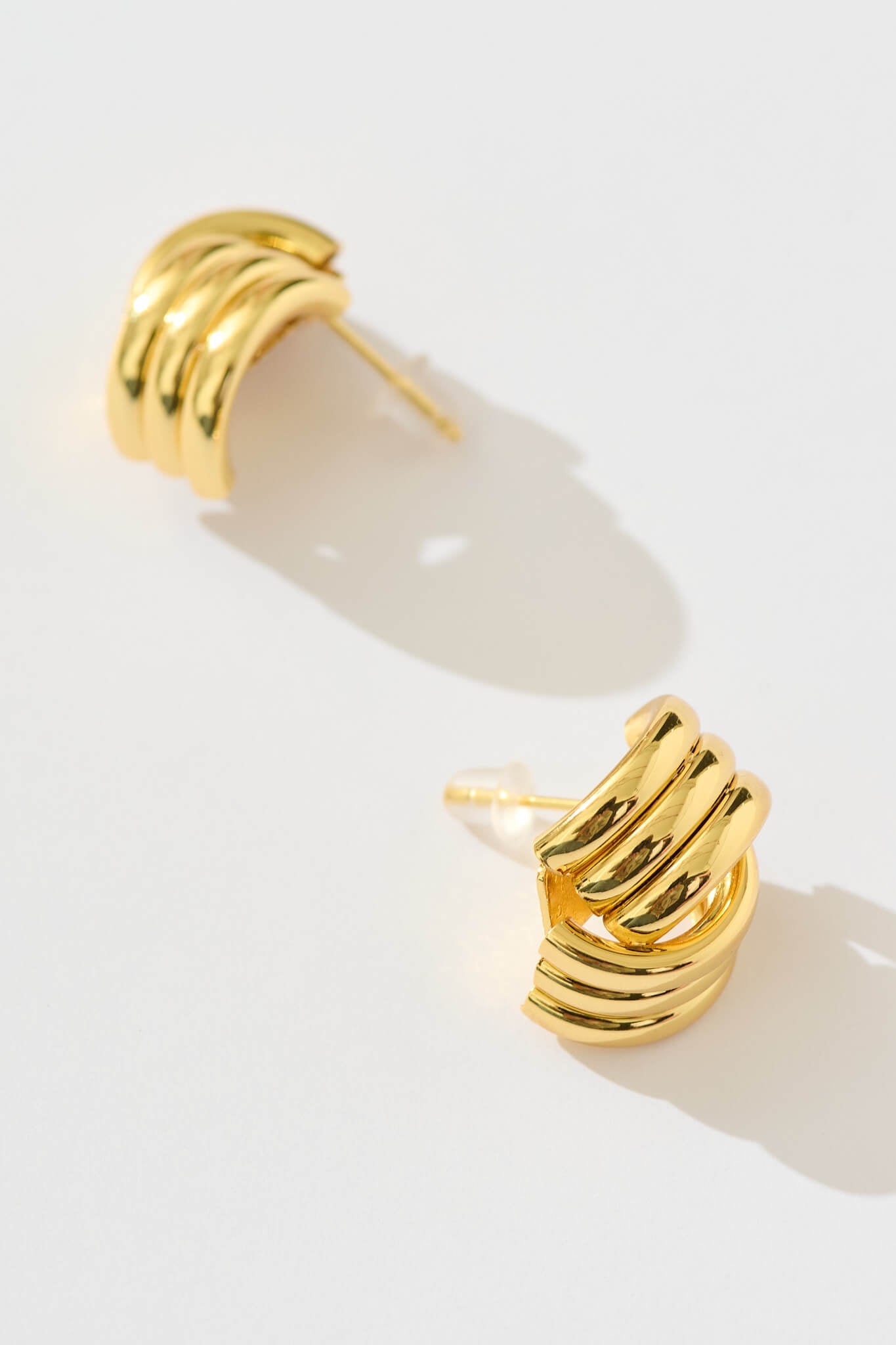 Jocelyn Coil Stud Earrings in Gold
