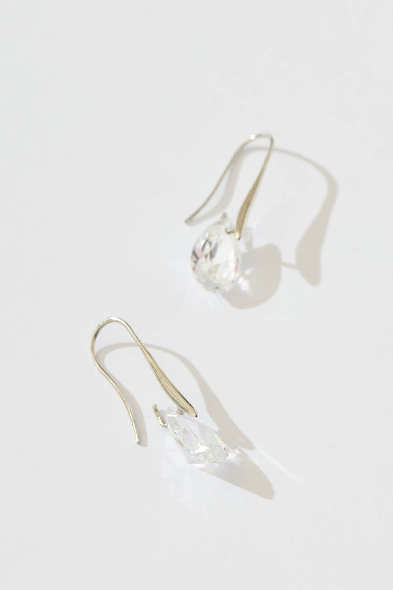 Avis Hook Earrings in Silver with Diamante
