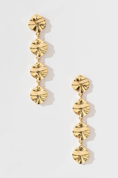 Leonora Textured Metal Drop Earrings in Gold