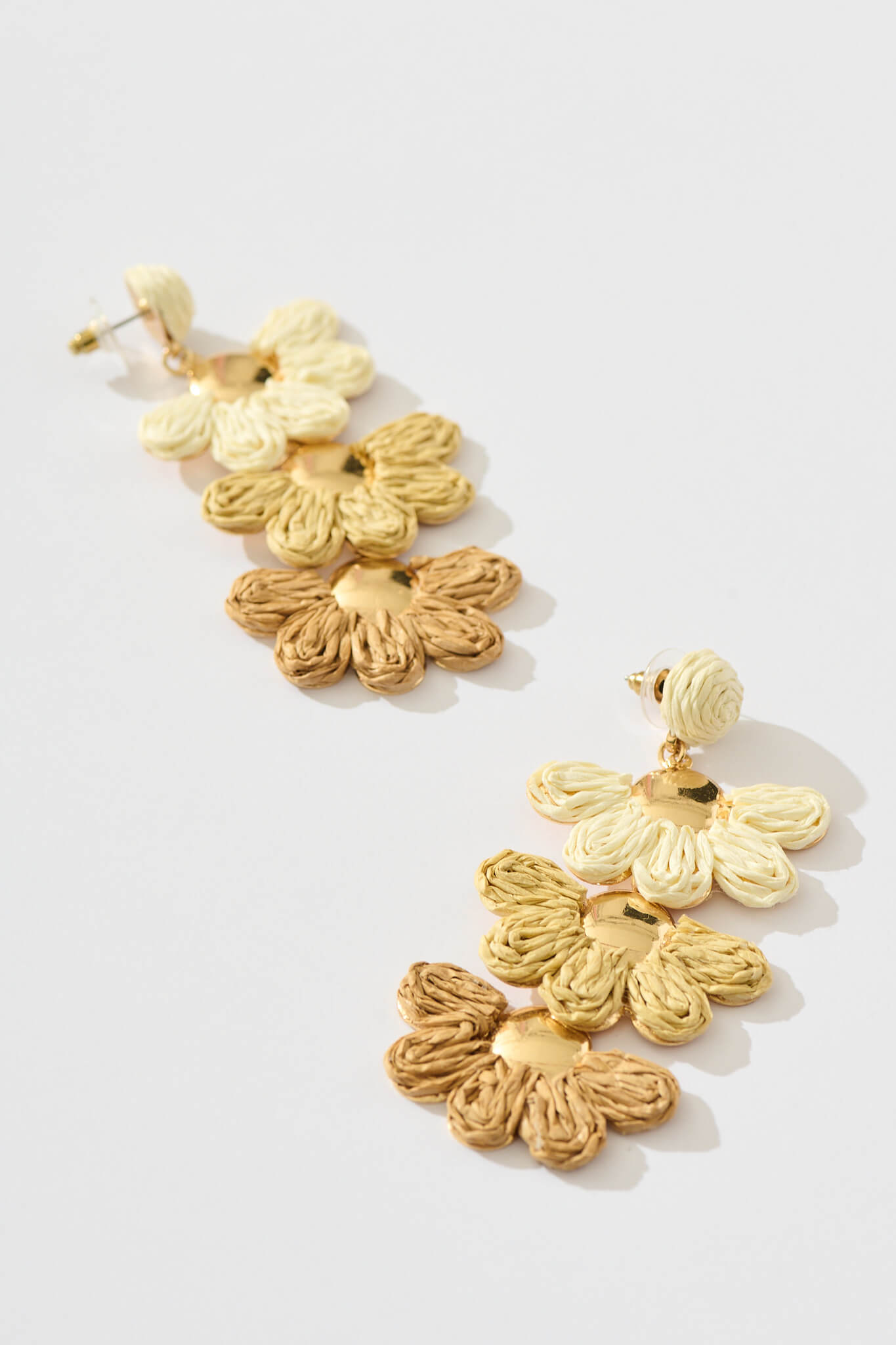 Denali Drop Earring in Multi Brown Straw