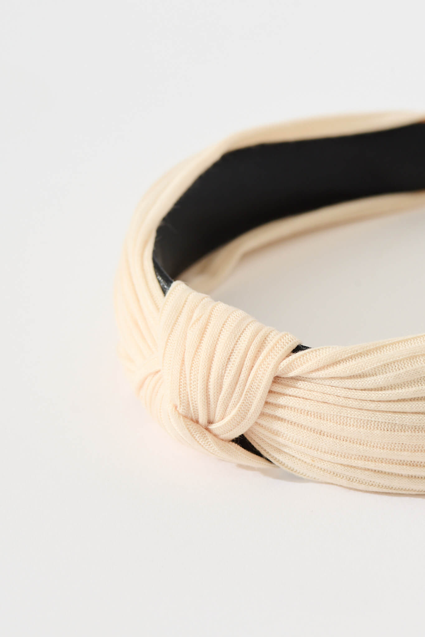 Nadia Knot Textured Headband In Cream