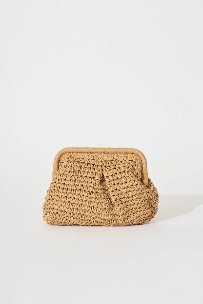 Adira Clutch Bag in Natural Straw