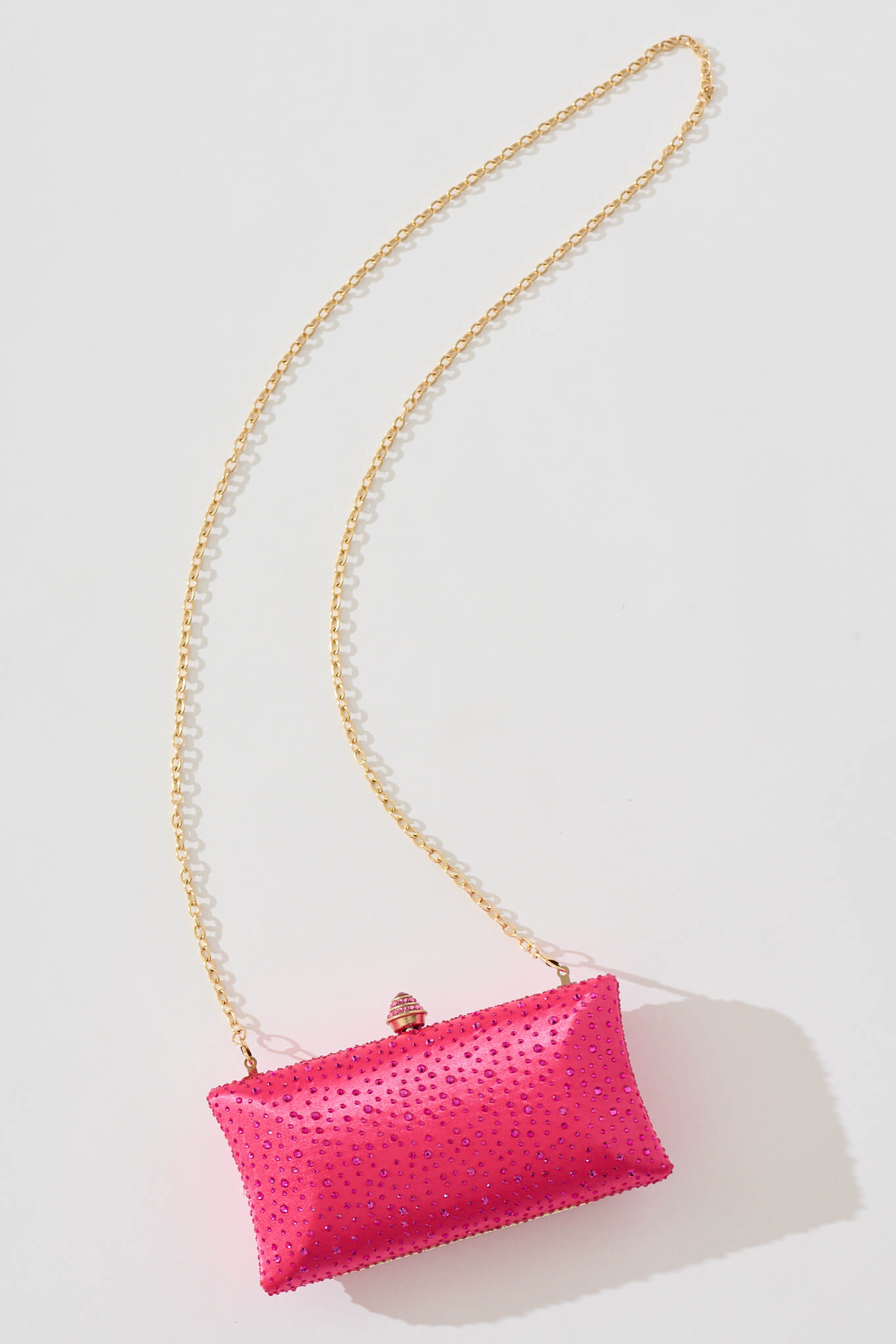 Sonia Clutch Bag in Pink Diamante
