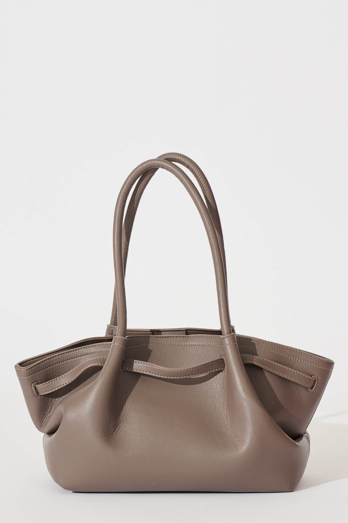 Yuna Tote Bag in Taupe Pebble Faux Leather
