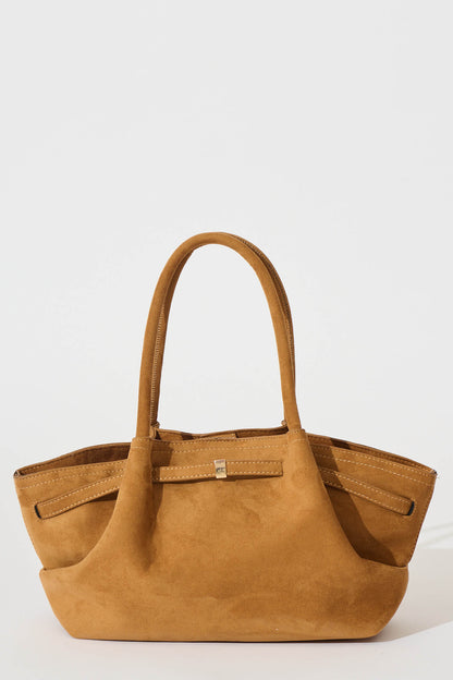 Yuna Tote Bag in Tan Suedette