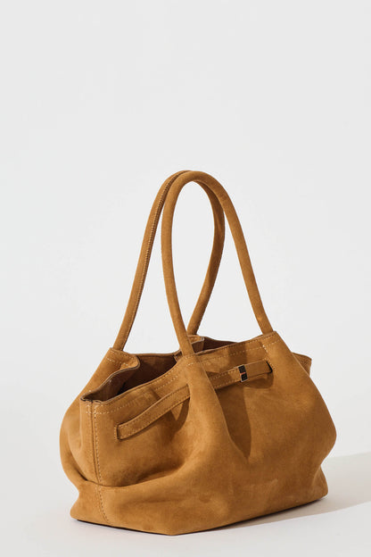 Yuna Tote Bag in Tan Suedette