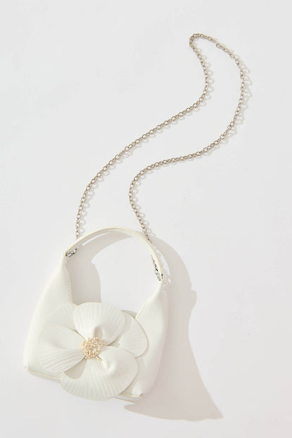 Teresa Flower Bag in White