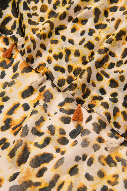 Wild Side Scarf in Leopard with Tassels