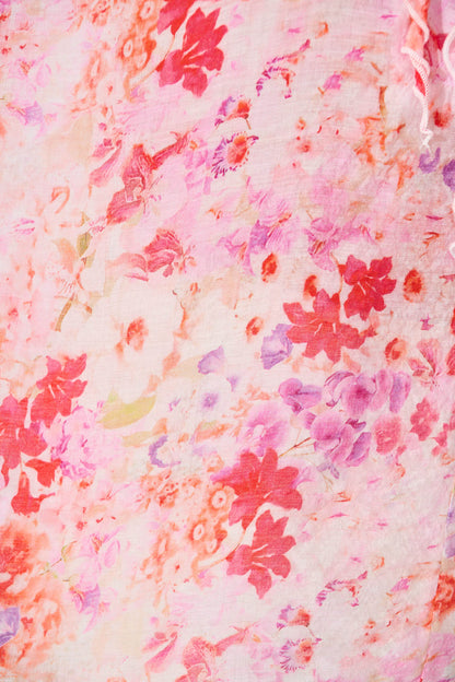 Vivica Top in Pink and Purple Watercolour Floral