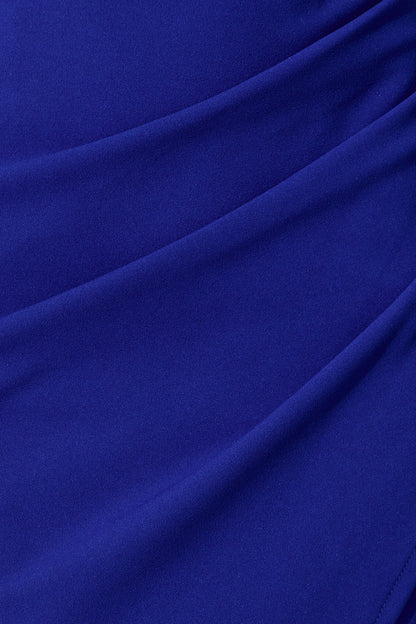 Phoenix Off Shoulder Midi Dress In Cobalt Blue