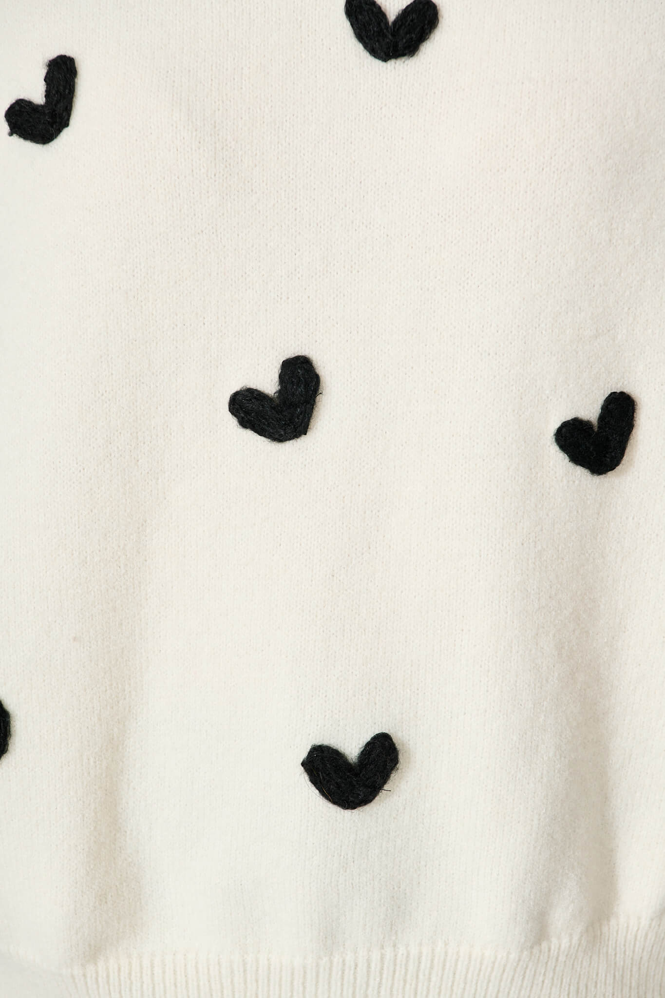 Angie Knit in Cream with Black Heart Wool Blend