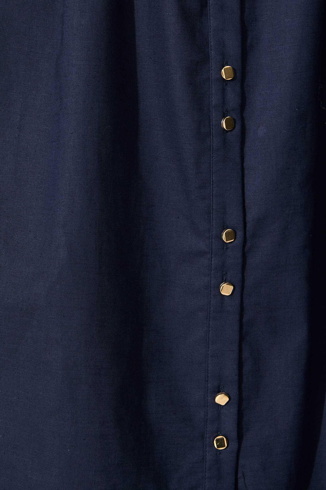 Oatland Midi Shirt Dress In Navy Cotton Linen