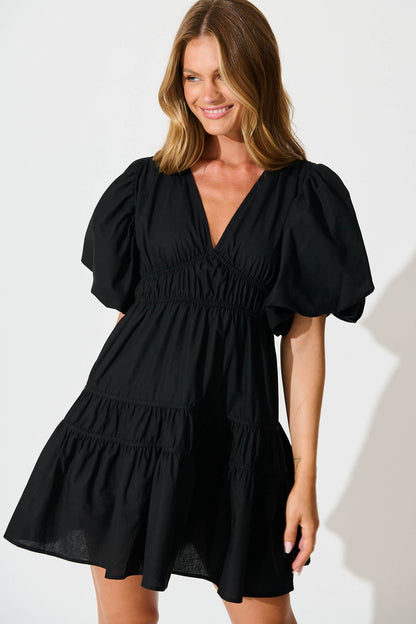 Amarusso Dress in Black Cotton