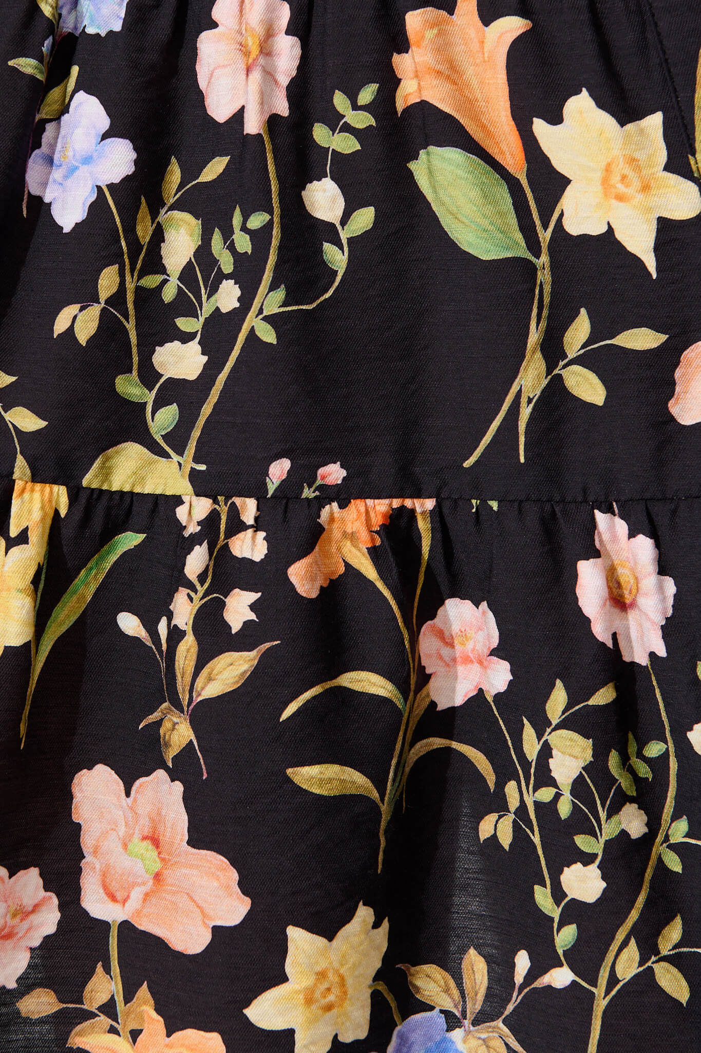 Adara Dress in Black with Multi Floral