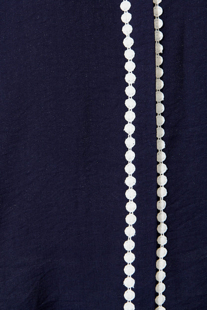 Lynelle Shirt in Navy with White Contrast Trim