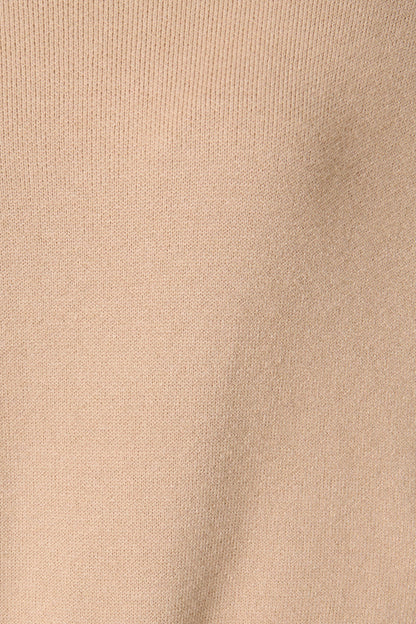 Kennedi Sequin Sleeve Detail Knit in Beige Wool Blend