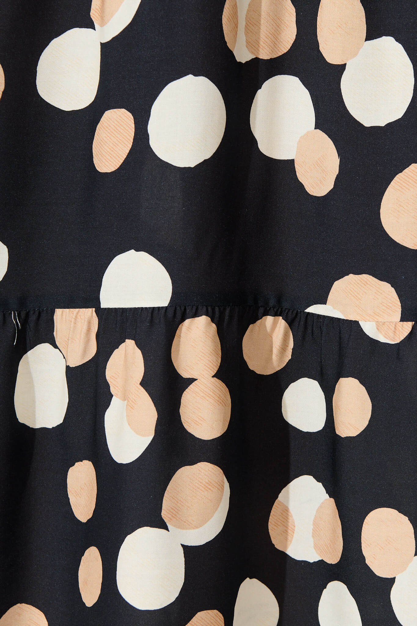 Saturday Midi Dress In Black with Cream Spot
