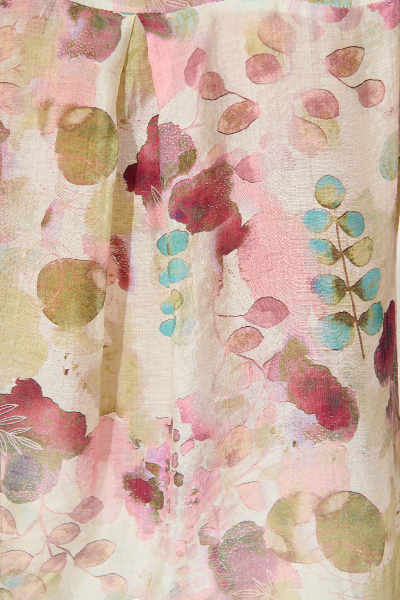 Estelle Shirt in Sage with Blush Watercolour