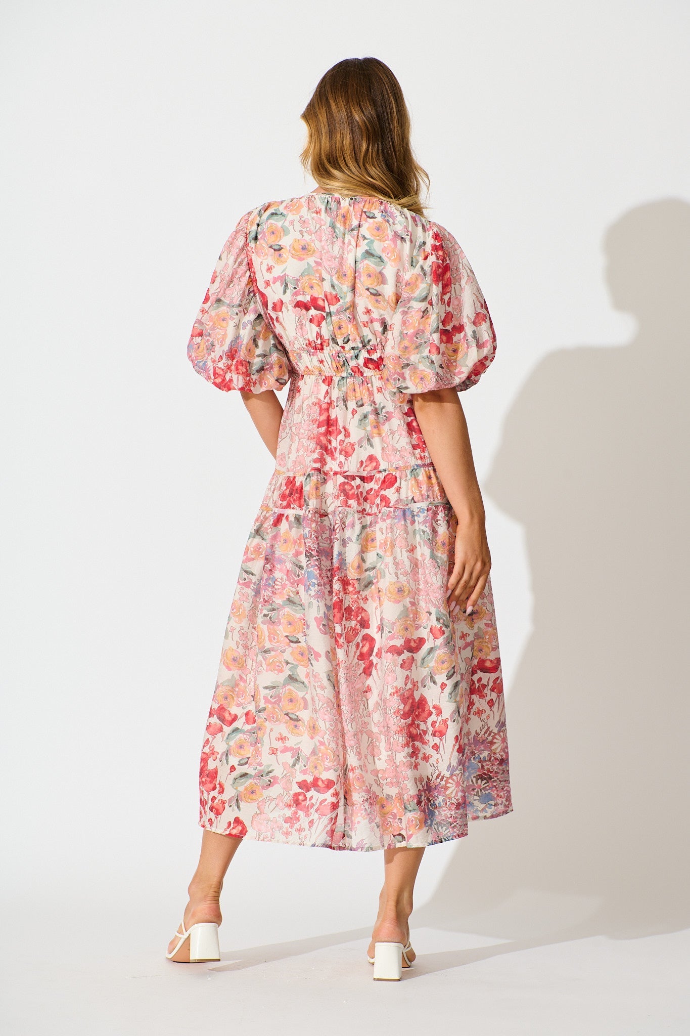Amalie Midi Dress In Blush Multi Floral