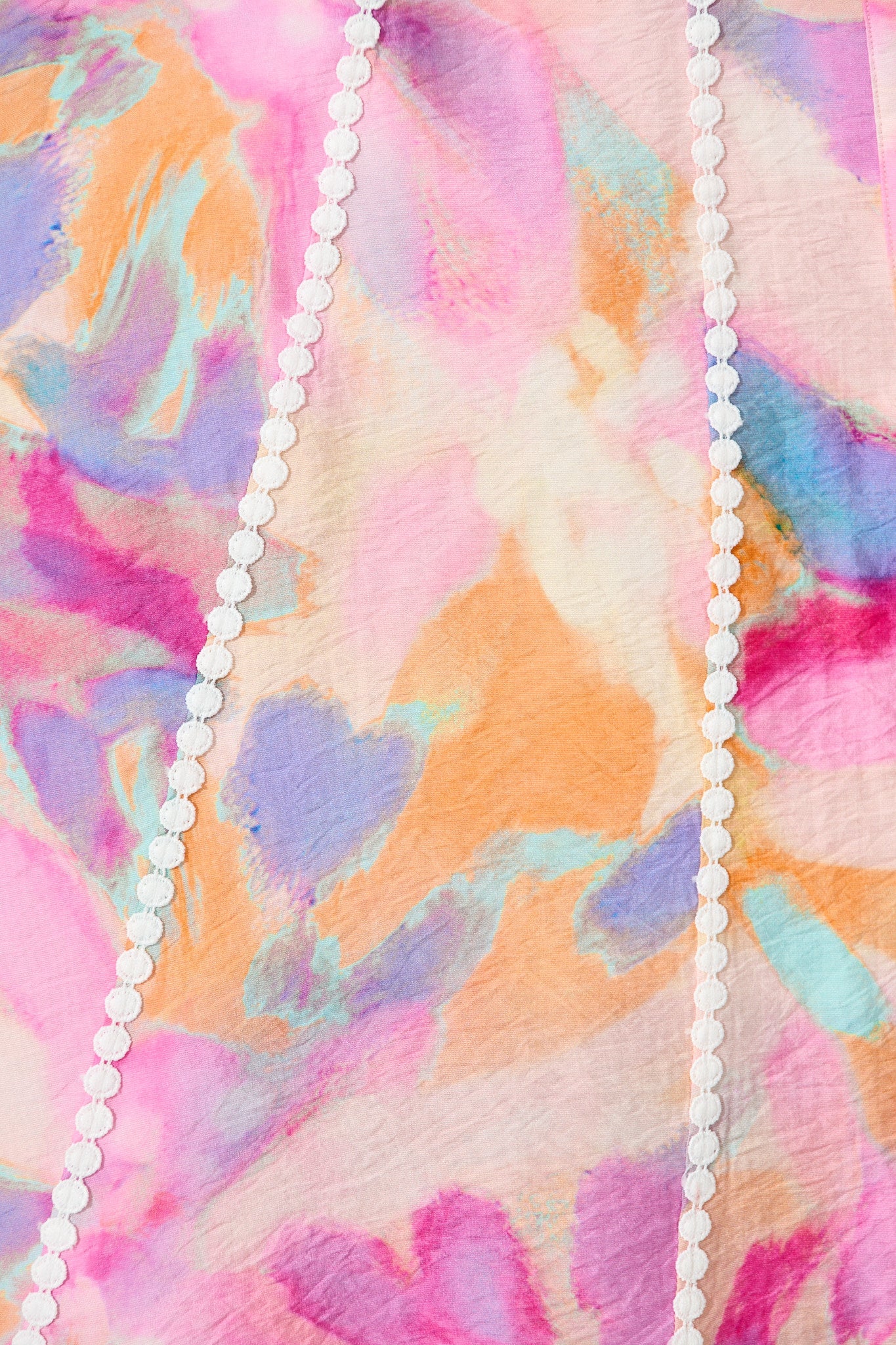 Lovingly Maxi Shirt Dress in Pink with Purple Watercolour