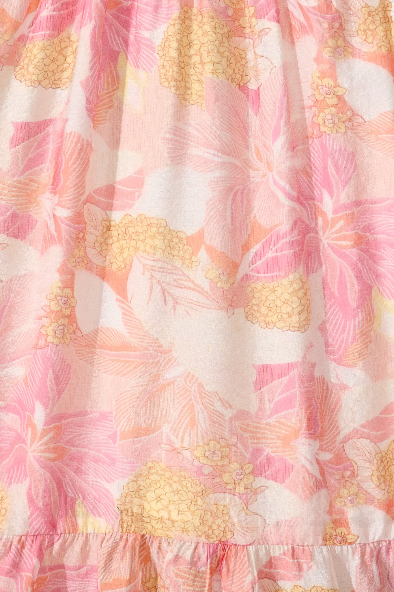 Alaina Maxi Shirt Dress in Pink Floral With White Lace Trim