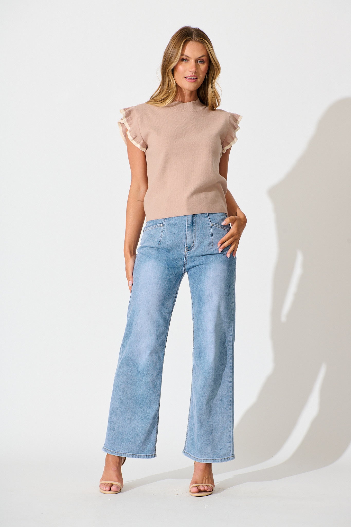 Louisa Knit Top in Toffee Wool Blend