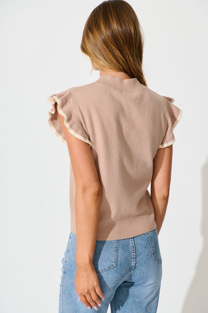 Louisa Knit Top in Toffee Wool Blend