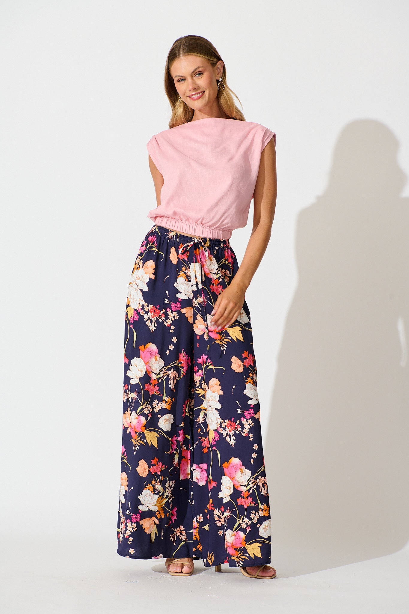 Lucia Pant In Navy with Multi Floral