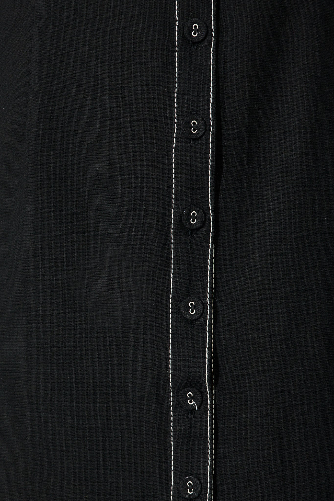 Christiana Maxi Shirt Dress In Black Linen Blend