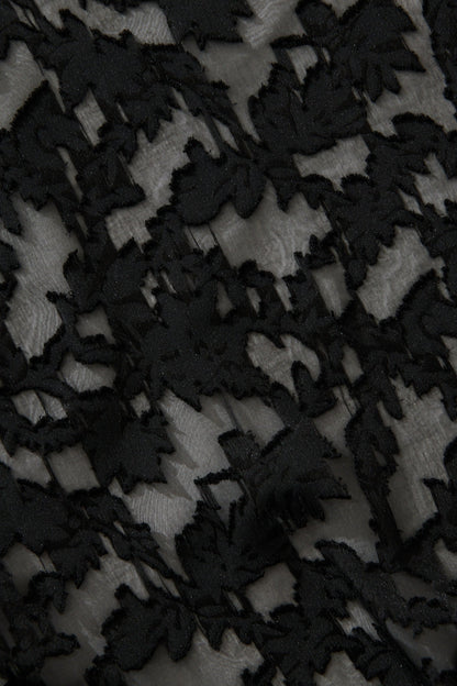 Vanessa Shirt In Black Leaf Burnout Chiffon