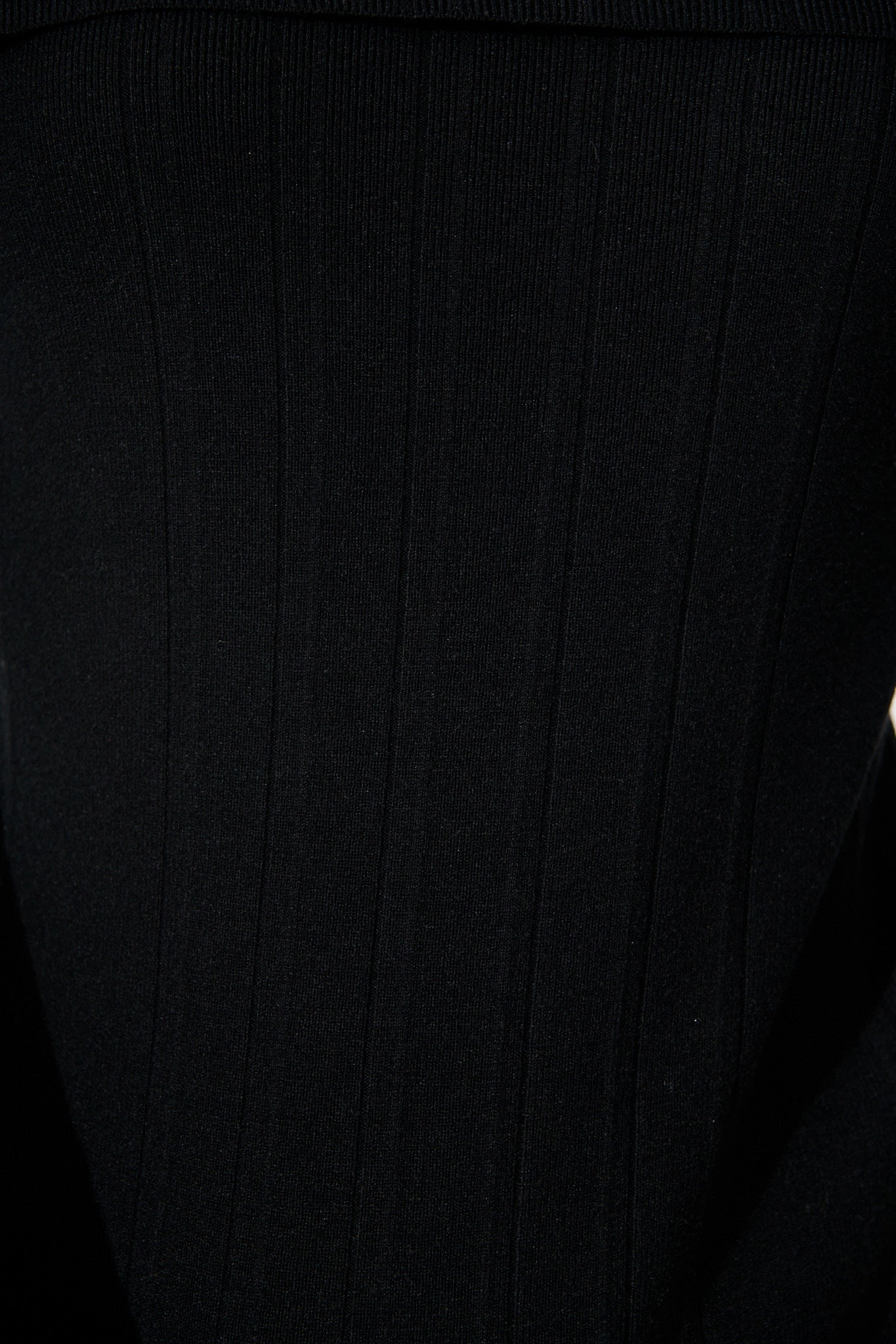 Solar Bardot Knit Top in Black Wool Blend