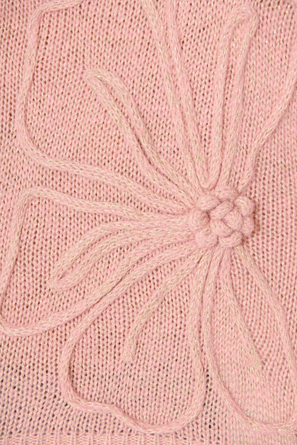 Zoe Knit in Dusty Pink Lurex Wool Blend