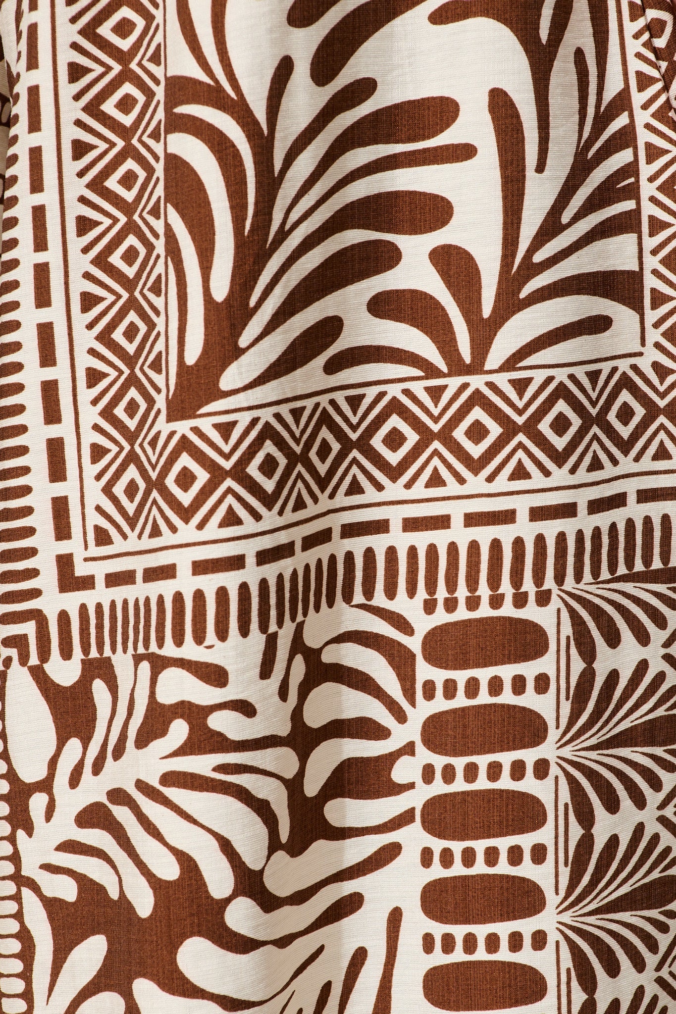 Goldie Wide Leg Pant in Chocolate and Cream Tile Print