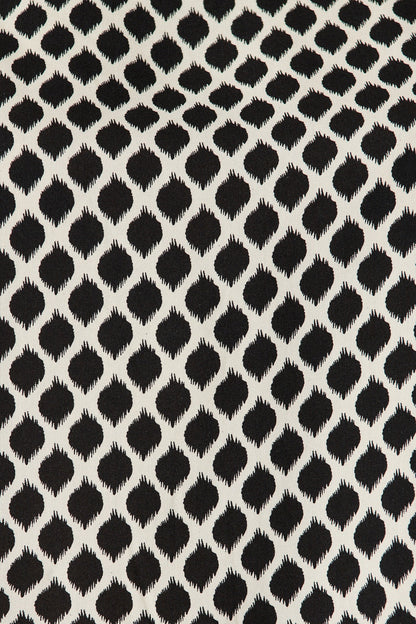 Leona Top in Black and Cream Geometric Print