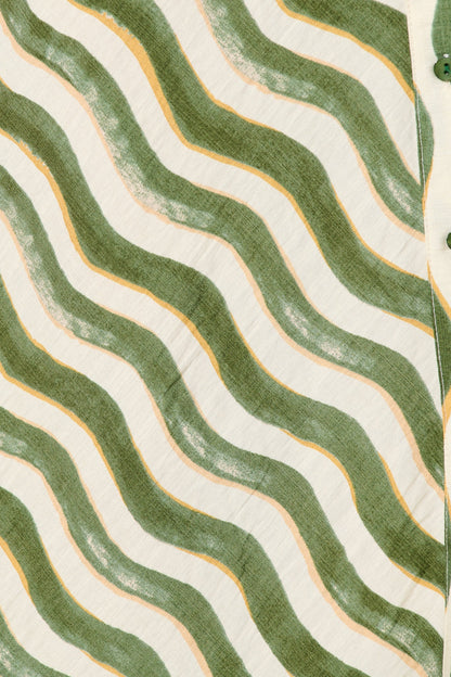 Tia Maxi Shirt Dress in Khaki Swirl Print