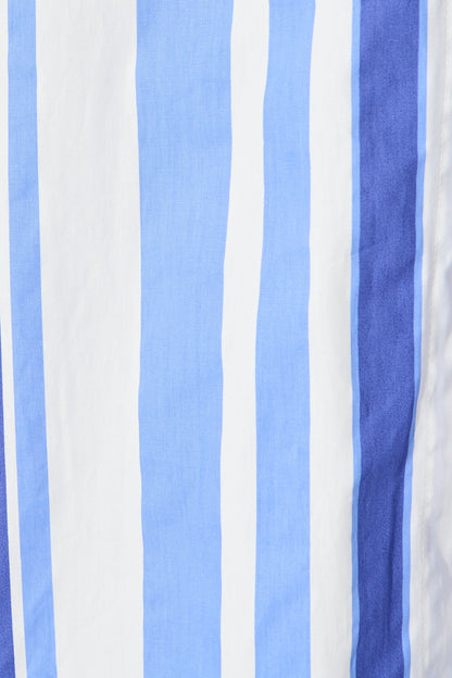 Olvera Midi Shirt Dress in Blue Stripe Cotton