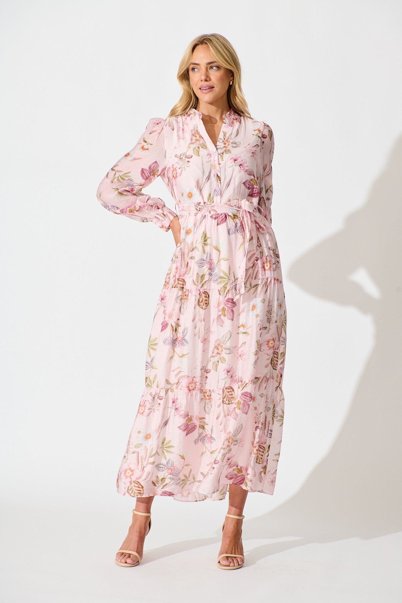 Whisper Maxi Dress in Pink Floral